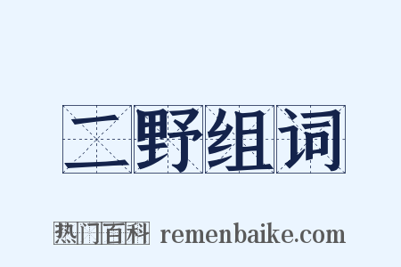 二野组词是什么意思的图片
